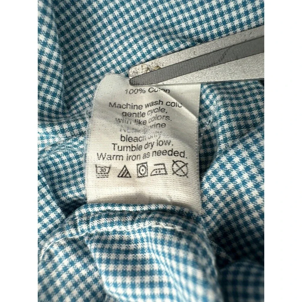 J Crew Shirt Mens XL Blue Green Micro Check Ludlow Slim Fit Button Down Casual